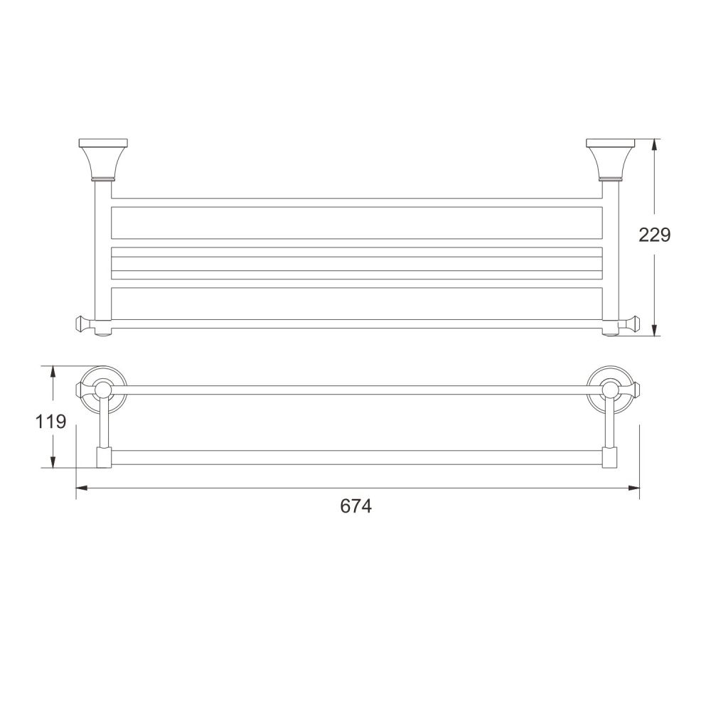 Полка для полотенец Rose RG1908H, черный