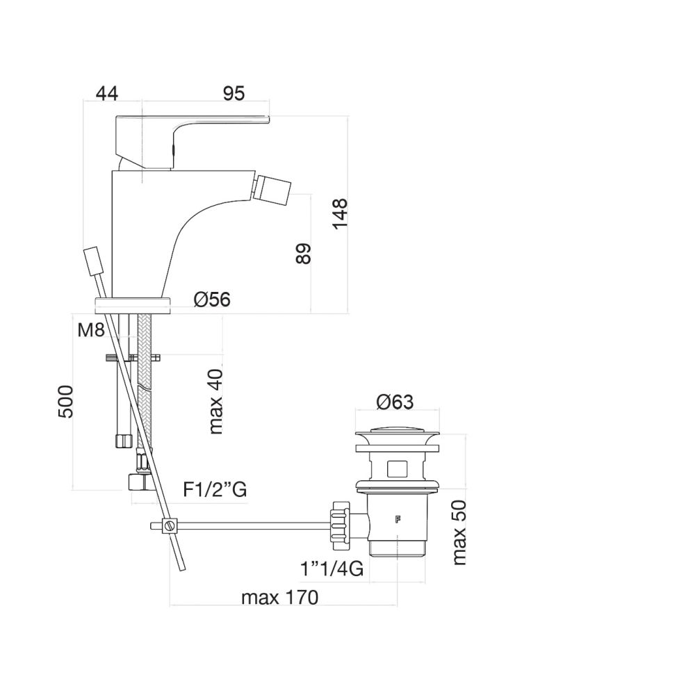 Смеситель для биде Fiore KERA 88BB5535, белый