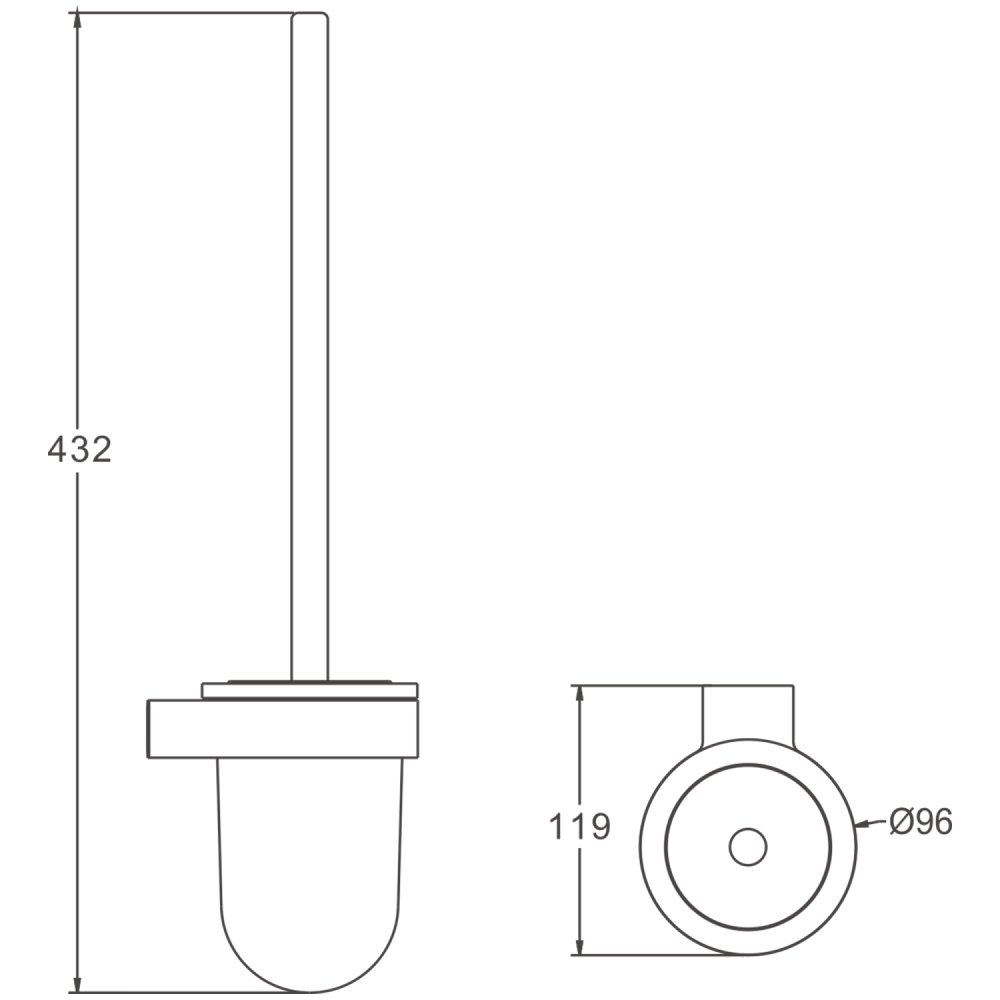 Ершик для унитаза BELZ B90710, оружейная сталь, артикул B90710