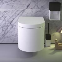 KNIEF Glow Унитаз подвесной безободковый 52x 39 x36 cm с крышкой микролифт, цвет белый матовый