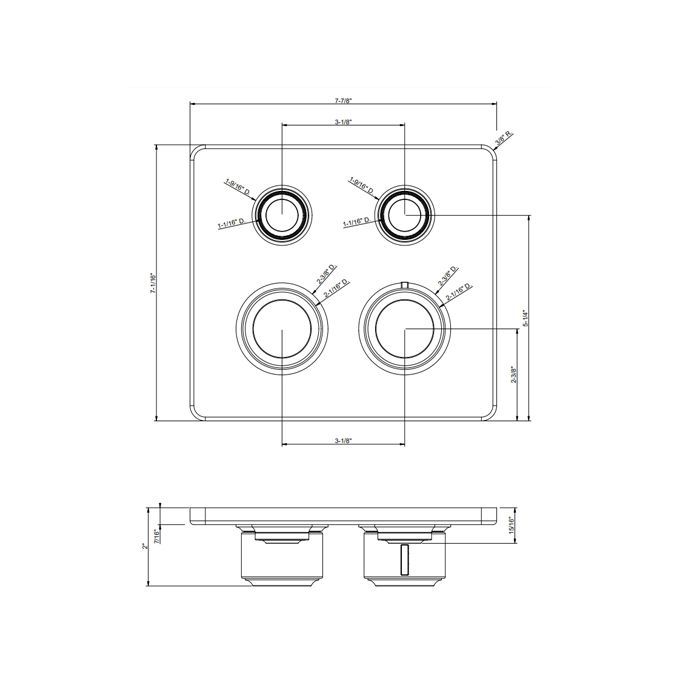 GESSI HI-FI ECLECTIC Смеситель для душа настенный встраиваемый, термостатический, с 2 запорными кнопками, цвет Black XL
