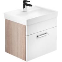 Тумба с раковиной Iddis Mirro 50 подвесная Белая Светлое дерево