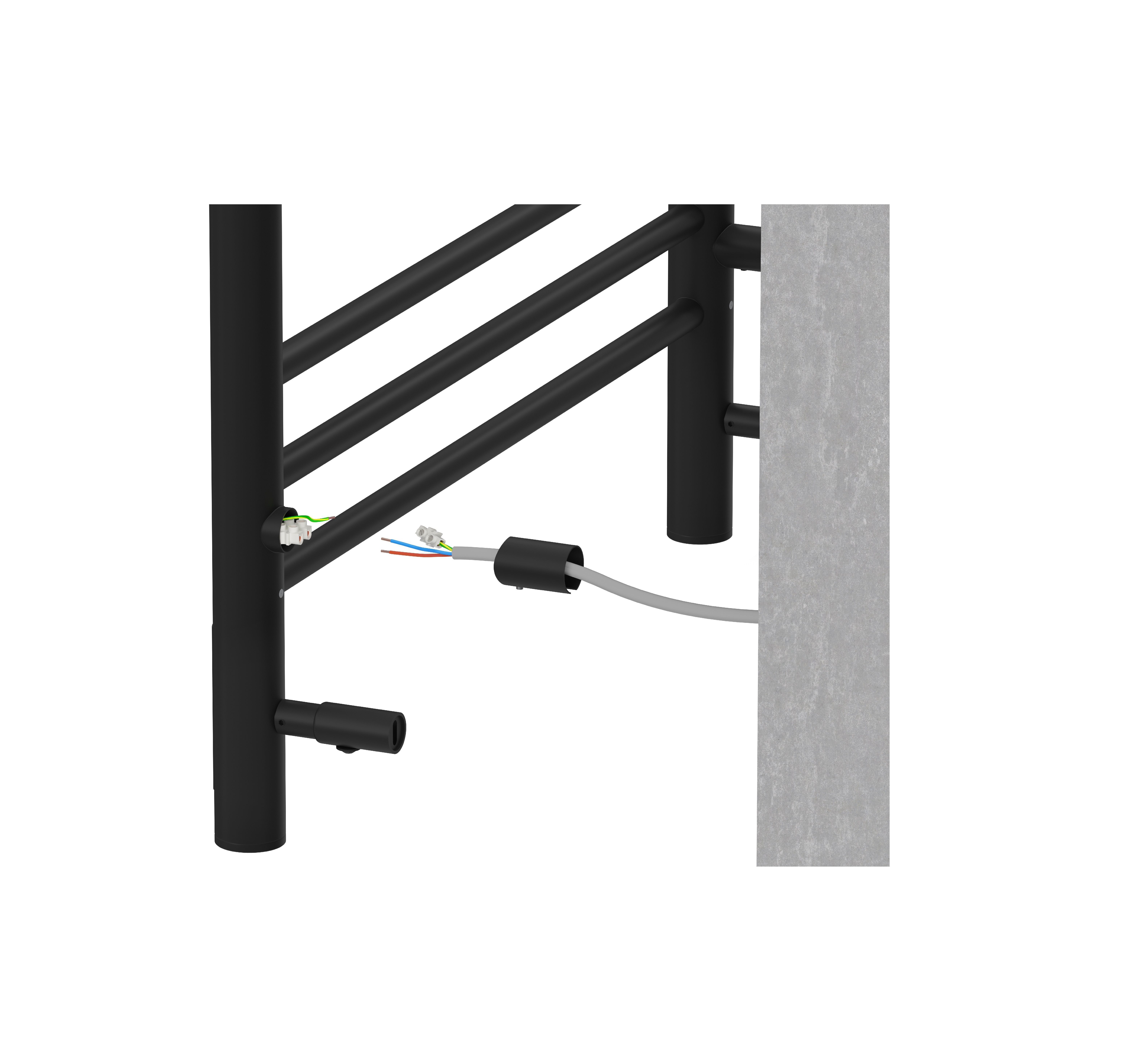 Полотенцесушитель электрический Aquatek (Акватек) Пандора П7 500х700 мм, черный муар, подключение скрытое к сети электропитания / электропровод с вилкой, с терморегулятором и таймером quick touch, нержавеющая сталь AISI 201, гарантия 5 лет