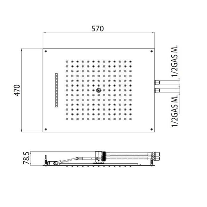 BOSSINI DREAM/2 Верхний душ 570 x 470 mm, 2 режима (дождь, водопад), цвет: хром BOSSINI DREAM/2 Верхний душ 570 x 470 mm, 2 режима (дождь, водопад), цвет: хром
