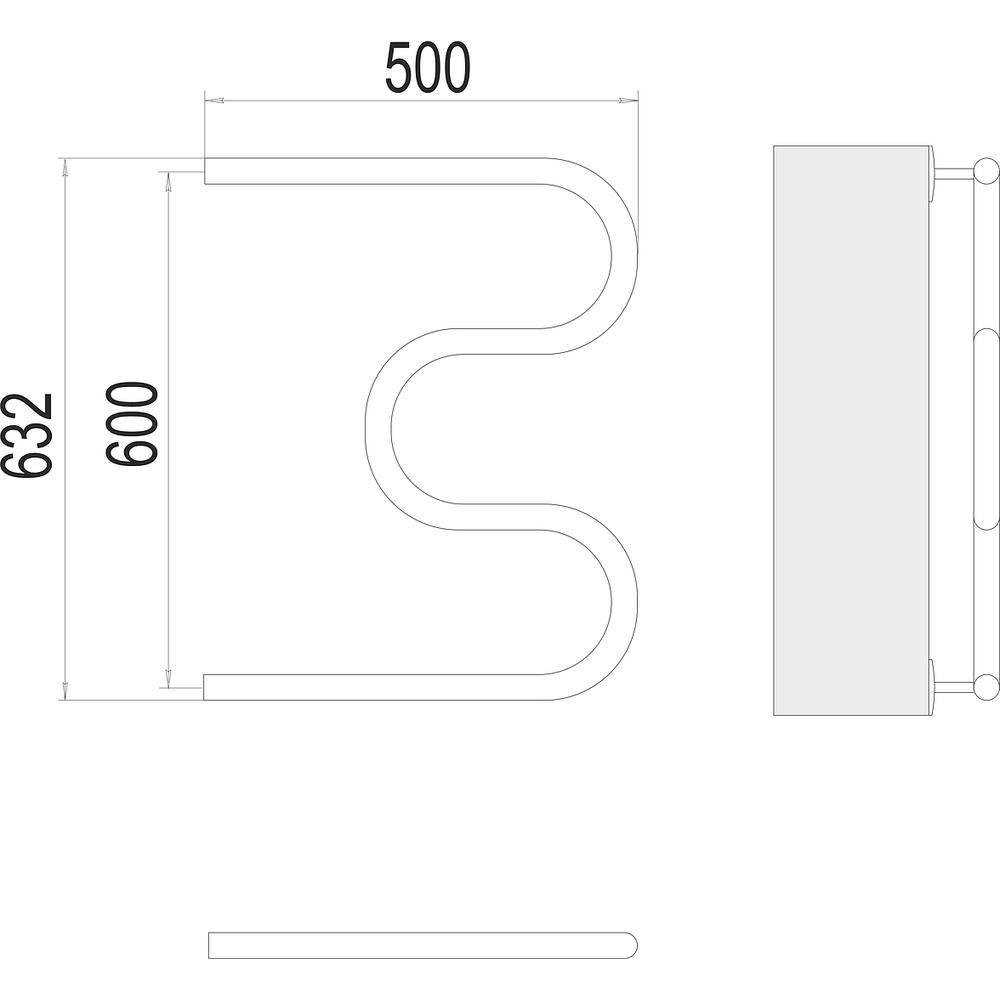 Полотенцесушитель водяной Terminus М-образный (1") 60х50