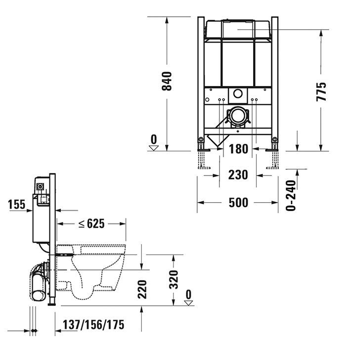 Duravit DuraSystem Рама для установки подвесного унитаза Basic 84 см, 840x500x155 мм Duravit DuraSystem Рама для установки подвесного унитаза Basic 84 см, 840x500x155 мм