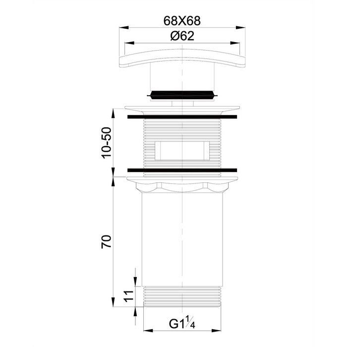 Донный клапан для умывальника, клик-клак F706CR (хром)