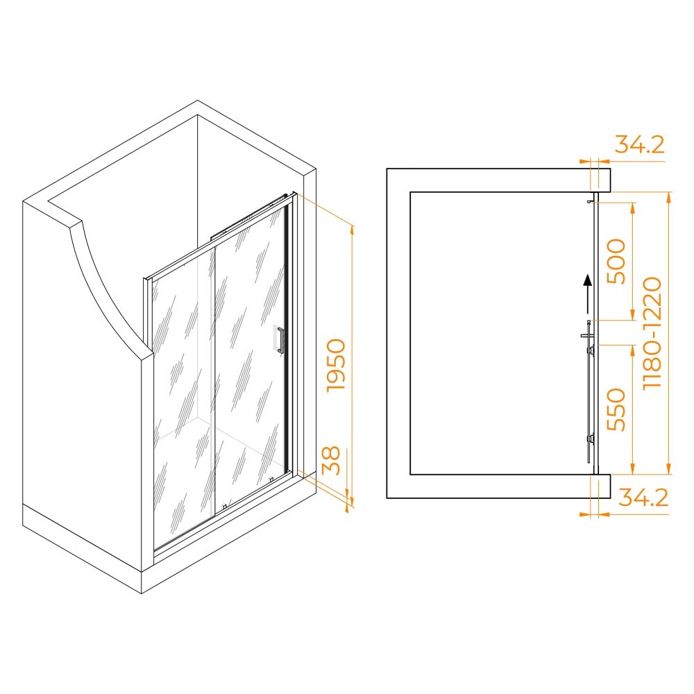 Душевая дверь RGW PA-14Gb (Прозрачное, 1200)