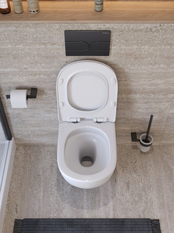 MARINO-TOR Унитаз подвесной безободковый со смывом "Торнадо", с сиденьем дюропласт soft close BB7026CH-TOR/SC, артикул BB7026CH-TOR/SC