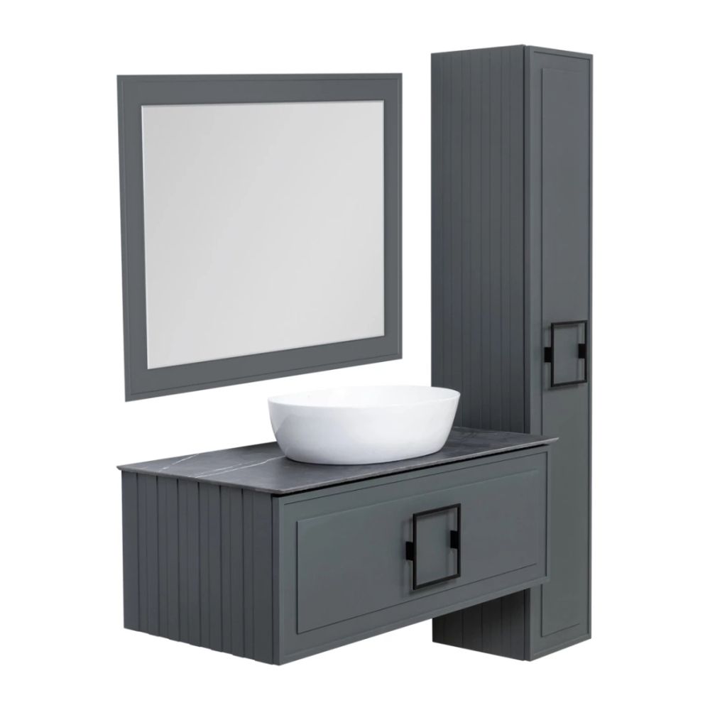 Зеркало с подсветкой La Fenice Cubo Grigio 80х60, серо-зелёное, артикул FNC-02-CUB-G-80-60