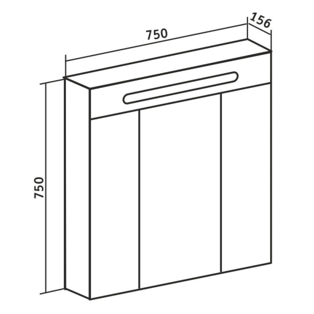 Зеркальный шкаф Runo  Парма 75 (00000001148), артикул 00000001148
