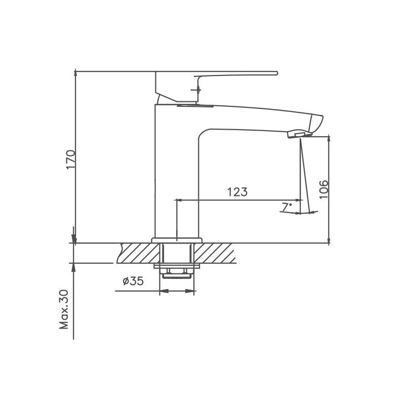 Смеситель для раковины Cron CN10337, хром
