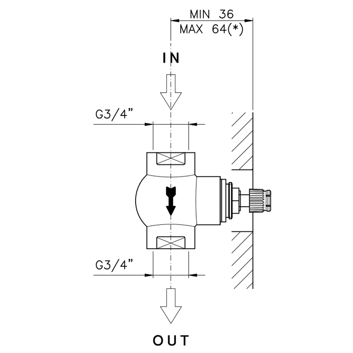 Внутренняя часть, Nicolazzi, назначение-для запорного вентиля, стандарт подвода воды-3/4"