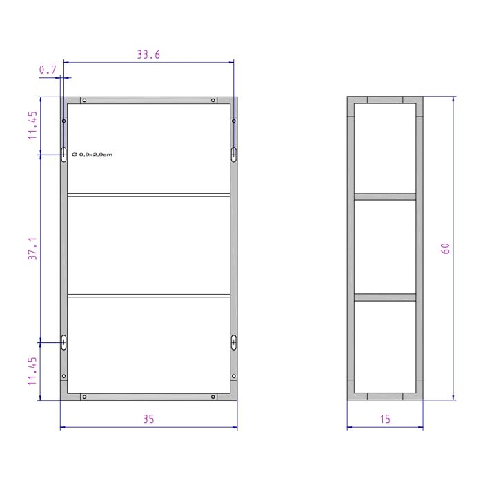Decor Walther ET 6 Шкафчик открытый 35x15x80см, стекло белое, цвет: хром ЗАКАЗ ПО ЗАПРОСУ, артикул 0702704