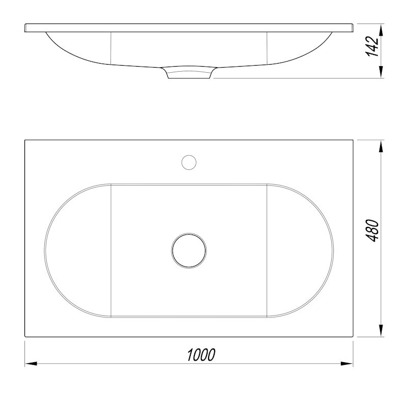 Раковина Florentina Гавана 100 см 10.260.01000.307, серый шёлк, артикул 10.260.01000.307