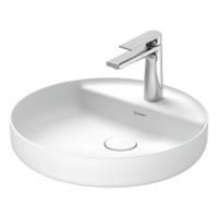 Duravit Vitrium Раковина накладная круглая 460мм, из DuroCast UltraResist-композит, без перелива, с полкой с 1 отв для смес-ля,Цвет белый матовый
