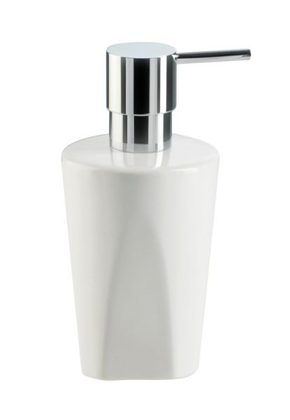 Stil Haus Liz, настольный керамический дозатор, цвет хром - белая керамика