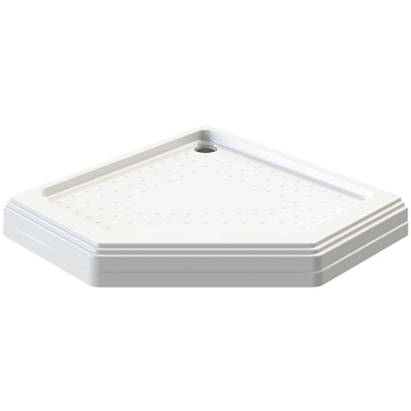 Акриловый поддон со сливом (хром) к душевому ограждению "Санторо 110" (1-11-2-0-0-130)