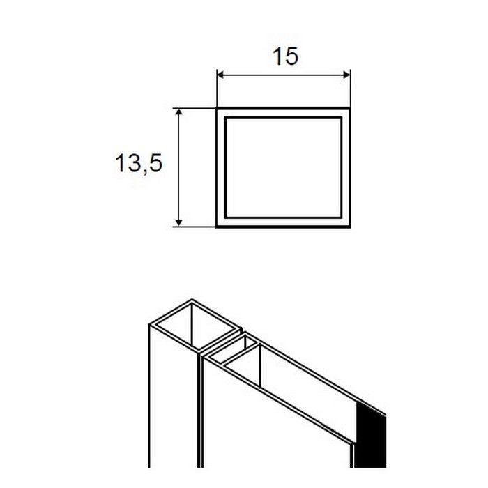 Расширительный профиль EXCELLENT Mazo 15 мм (хром) Расширительный профиль EXCELLENT Mazo 15 мм (хром)