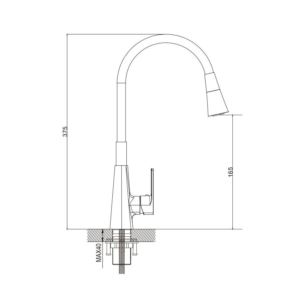Смеситель для кухни с гибким изливом Raffine F313C-1, белый