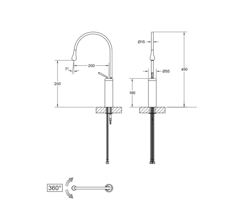 Комплект Bronze de Luxe: раковина Black Orchid 1395 со смесителем SCANDI 9015B, артикул СЕТ1