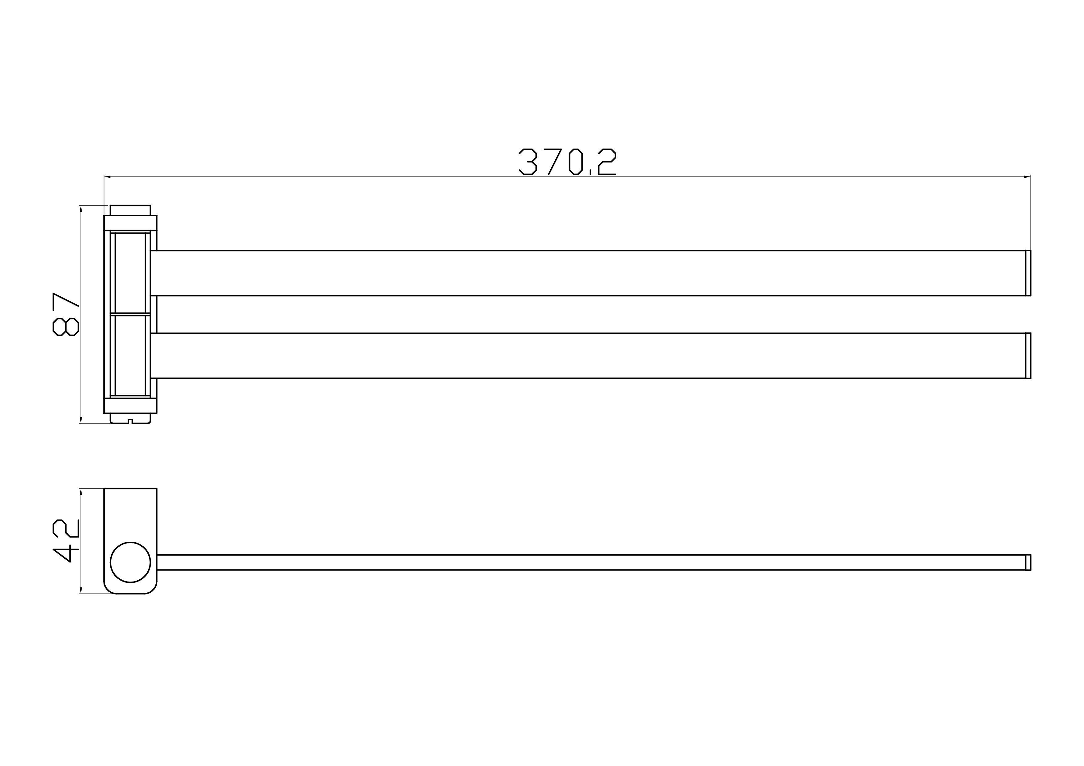 Полотенцедержатель поворотный WONZON & WOGHAND ECLIPSE, Черный (WW-9131-BL)