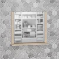 Зеркало с полкой "Венера 80" с выключателем, дуб бежевый