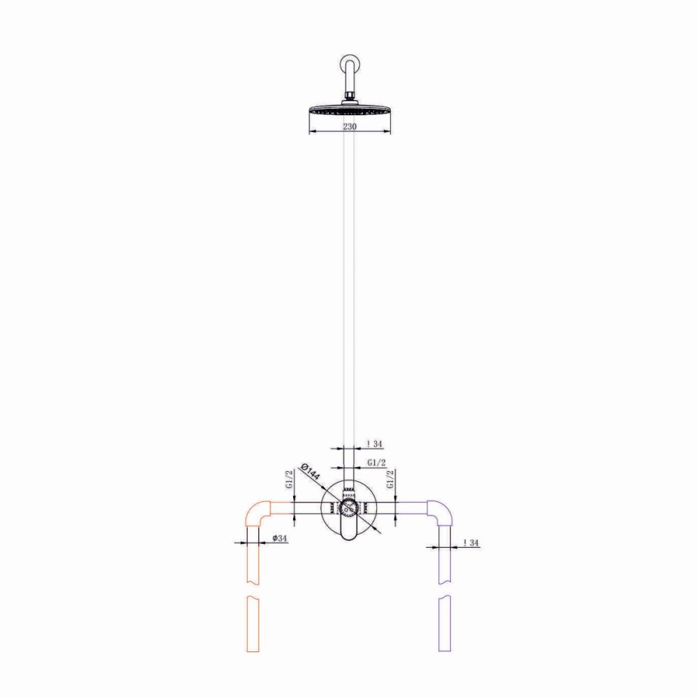 Встраиваемая душевая система FASHUN A7185, хром