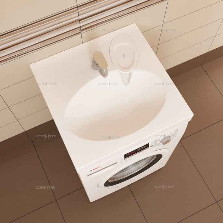 Раковина над стиральной машиной "Луна 600*90*600"  ш/в/гл с кронштейнами Раковина над стиральной машиной "Луна 600*90*600"  ш/в/гл с кронштейнами