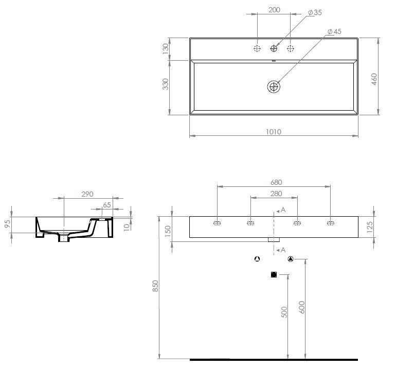 Керамическая раковина TWENTY 100см
