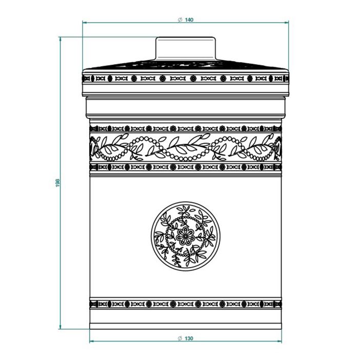 THG MARQUISE BLANC DECOR PLATINE Банка керамическая с крышкой, настольная, декор платина, цвет белый, артикул A7G-A02-4611