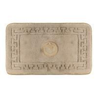 Коврик для ванной комнаты 60х100 см. логотип АФИНА, капучино, окантовка золото