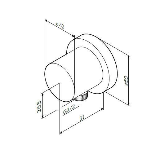 F0600E00 шланговое подсоединение, ½’’, хром F0600E00 шланговое подсоединение, ½’’, хром