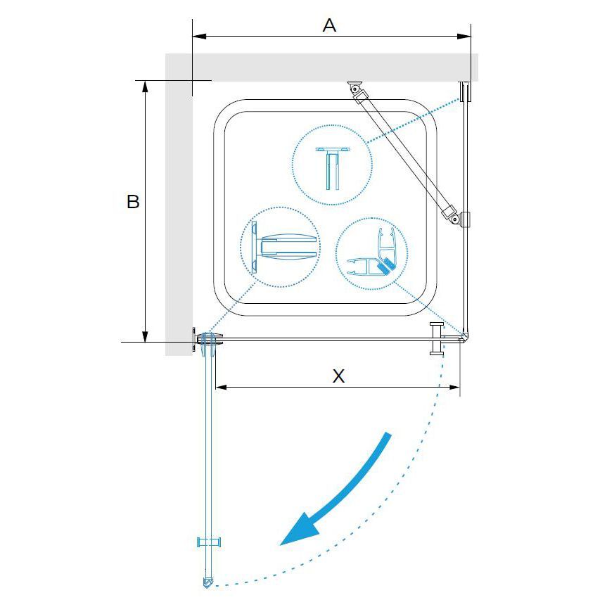 Душевой уголок RGW HO-034 (900x900, Прозрачное)