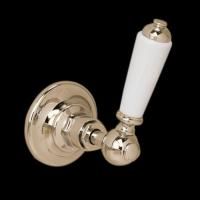 Devon Dandy Запорный вентиль наружнего монтажа, (COLD) с белой ручкой, цвет: светлое золото