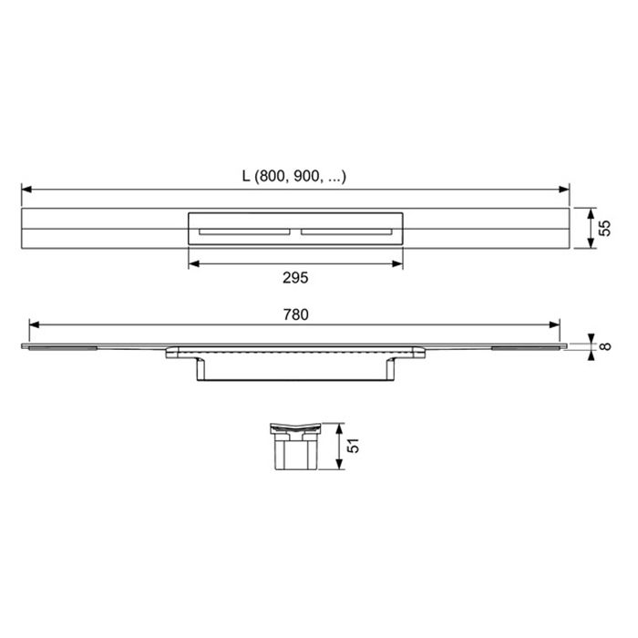 Профиль для душа TECEdrainprofile, 900 мм, PVD Polished Red Gold Профиль для душа TECEdrainprofile, 900 мм, PVD Polished Red Gold