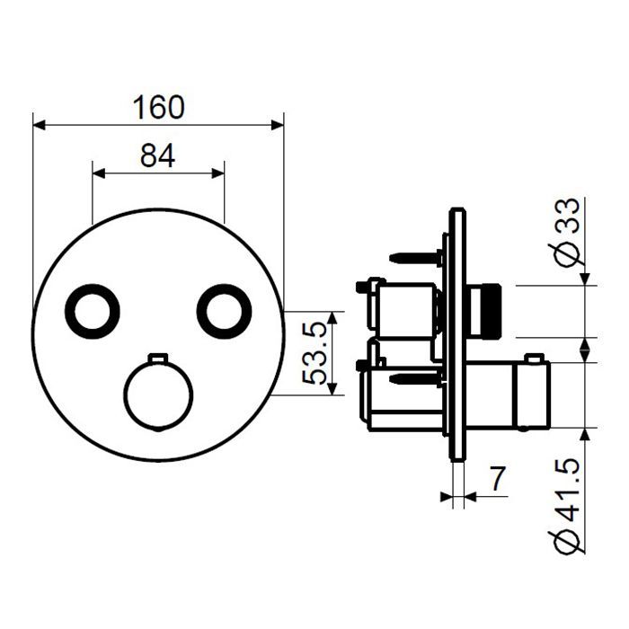 Plumberia Selection PSBOX Внешняя часть встраив. смесителя для душа на 2 вых,для комбин.с PSB003 накладка нерж.сталь d.160мм, хром, артикул PSB1902CR