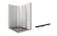 Душевой уголок Ambassador Diamond 12011102-PR1, полукруглый, линейный трап, 100х100