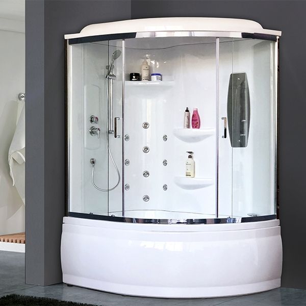 Душевая кабина Royal Bath ALP 140x95 RB140ALP-T-CH-L с гидромассажем стекло прозрачное задние стенки Белые Душевая кабина Royal Bath ALP 140x95 RB140ALP-T-CH-L с гидромассажем стекло прозрачное задние стенки Белые