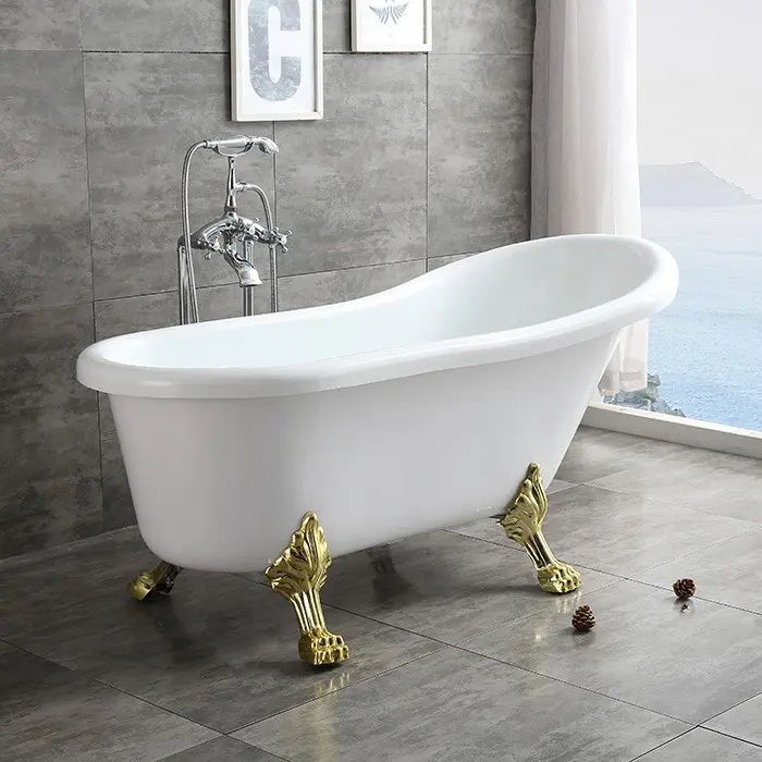 Ванна CLASSIC 170 акриловая отдельностоящая Cerutti SPA (1700x790x750) на львиных алюминиевых лапах  (золото) Ванна CLASSIC 170 акриловая отдельностоящая Cerutti SPA (1700x790x750) на львиных алюминиевых лапах  (золото)