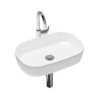 Комплект 3 в 1 Lavinia Boho Bathroom Sink Slim 21510193, накладная фарфоровая раковина 54 см, смеситель с донным клапаном, латунный сифон