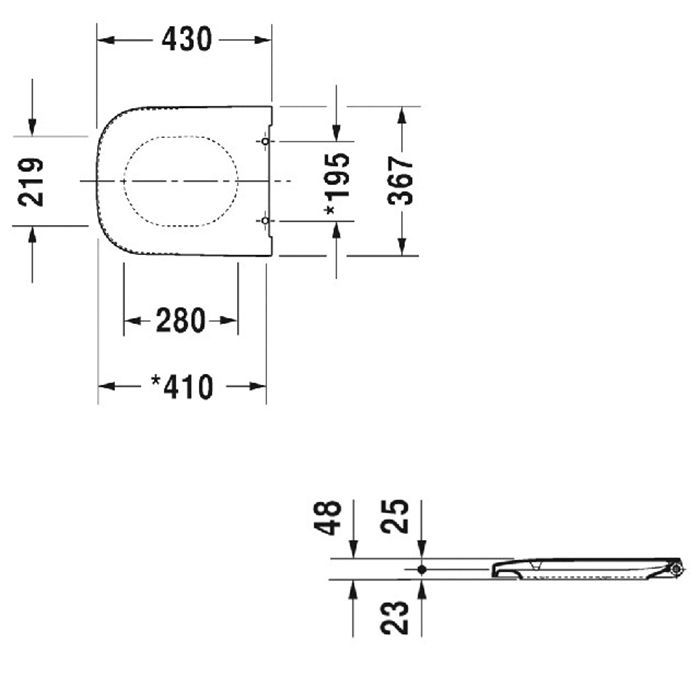 Сиденье для унитаза, Duravit, Happy D.2, с крышкой, ширина, мм-355, глубина, мм-410, высота, мм-30, тип шарниров-SoftClose, материал шарниров-нержавеющая сталь, цвет шарниров-хром, цвет-белый, артикул 0064590000