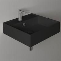 SIMAS AGILE Раковина подвесная 51х46 см, с переливом, с 1 отв под смеситель,цвет черный матовый