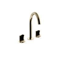 Fantini Venezia Смеситель для раковины, 3 отв., с нажимн. донным клапаном, излив 175мм, цвет: Matt British Gold PVD