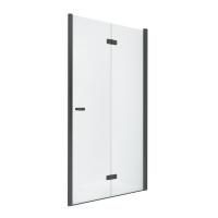 Дверь в нишу NEW TRENDY NEW SOLEO BLACK складные R 120x195 D-0228A (черный)