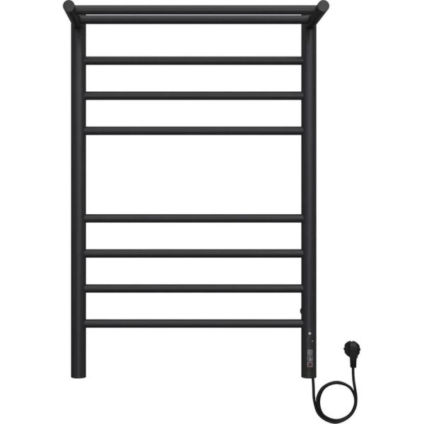 Полотенцесушитель электрический с полкой Terminus Аврора П8 50х80 КС 905, черный матовый