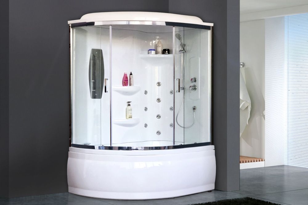 Душевая кабина Royal Bath  RB 150ALP-T-CH (прозрачное) правая, артикул RB150ALP-T-CH-R