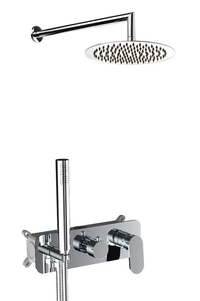 AQG Beta, душевой комплект ER241 на 2-3 потребителя, с настенным кронштейном, цвет хром