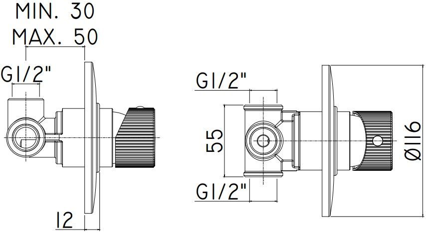 Смеситель для душа Paffoni Jo JO011CR (с внутренней частью)