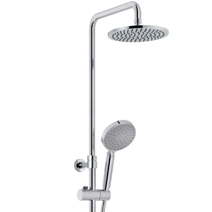 HUBER Valencia Душ система с однорыч смесителем, верхним душем d 20 см и ручной лейкой d12см , H80/180см, цвет хром цена с нашего склада)